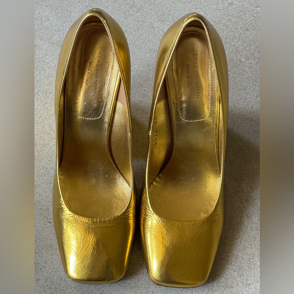 Dreis Van Noten Gold Shoes Size 8/39
